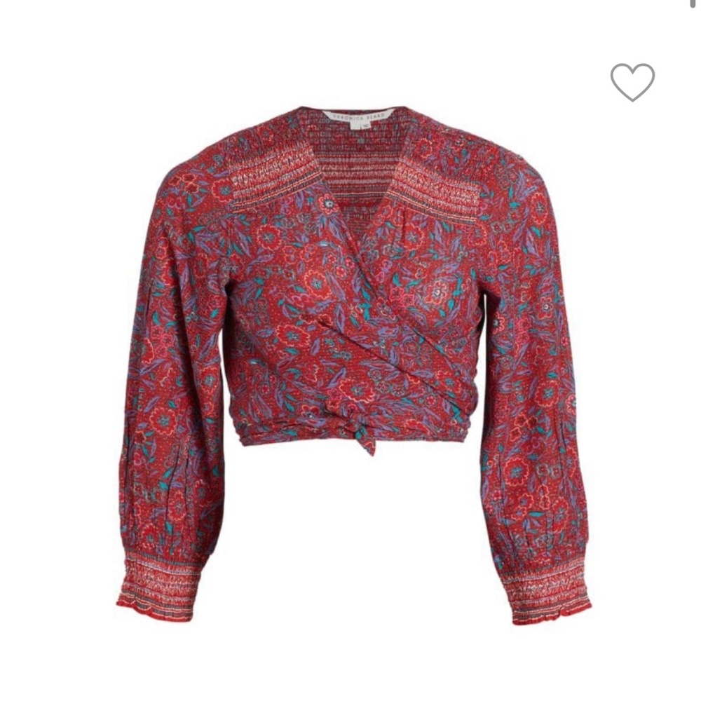 NWT Veronica Beard Sarah Top L Red